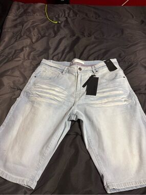 Arket Light Blue Distressed Men’s Jean Shorts